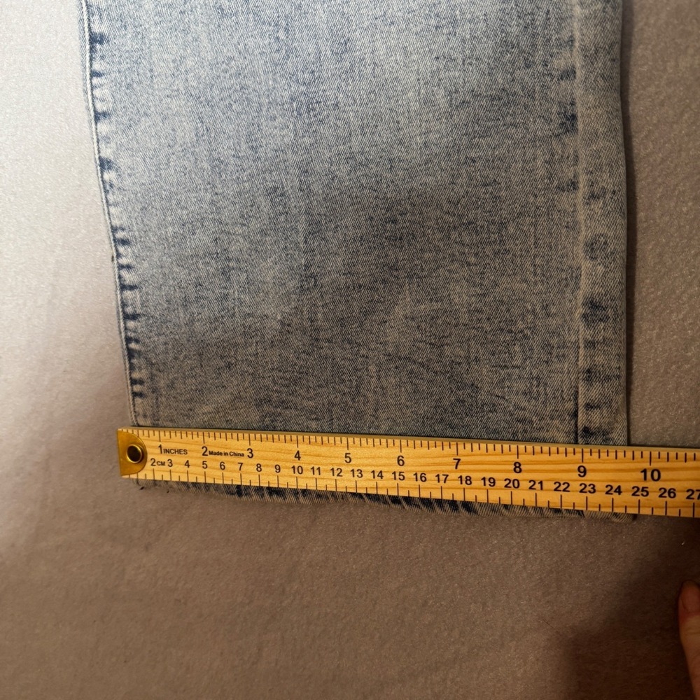 Acid Wash Wide Leg Jeans Light Blue High Waisted Size 14 Relaxed Fit Denim - Picture 6 of 8